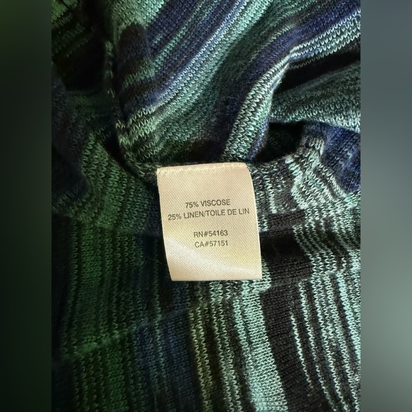 MARC NEW YORK Blue and Green Striped tank knit pleated midi dress size S - Picture 13 of 14
